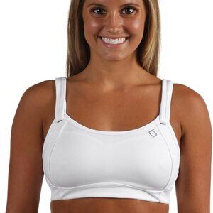 Brooks Moving Comfort Fiona White Sports Bra, 36D